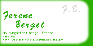 ferenc bergel business card